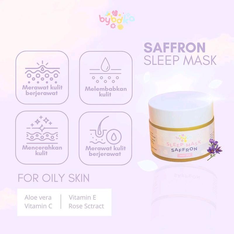BYBDKA Sleep Mask  15ml & 50ml saffron/honey/olive oil/coconut oil mengatasi jerawat menghidrasi kulit mencerahkan meredakan peradangan kulit Bruntusan Wajah Berminyak Beruntusan Komedo Muka Madu Facial 4