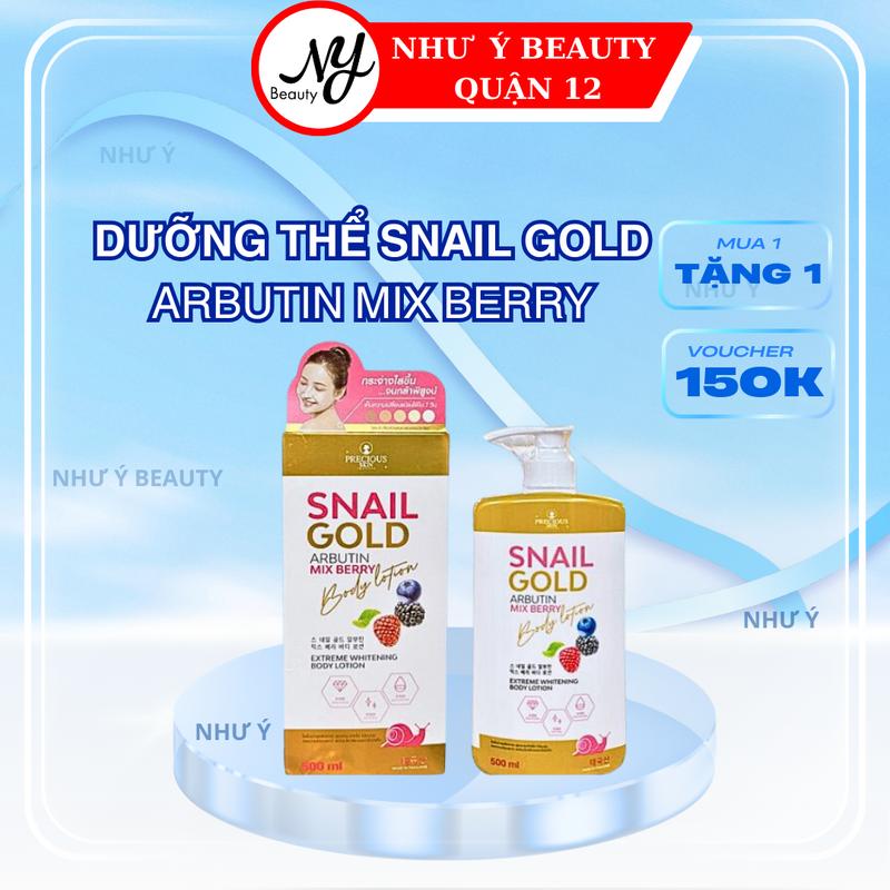 Sữa dưỡng thể body Snail Gold Arbutin Mix Berry Body Lotion Precious Skin 500ml - Thái Lan Dưỡng Da Body Women Nữ