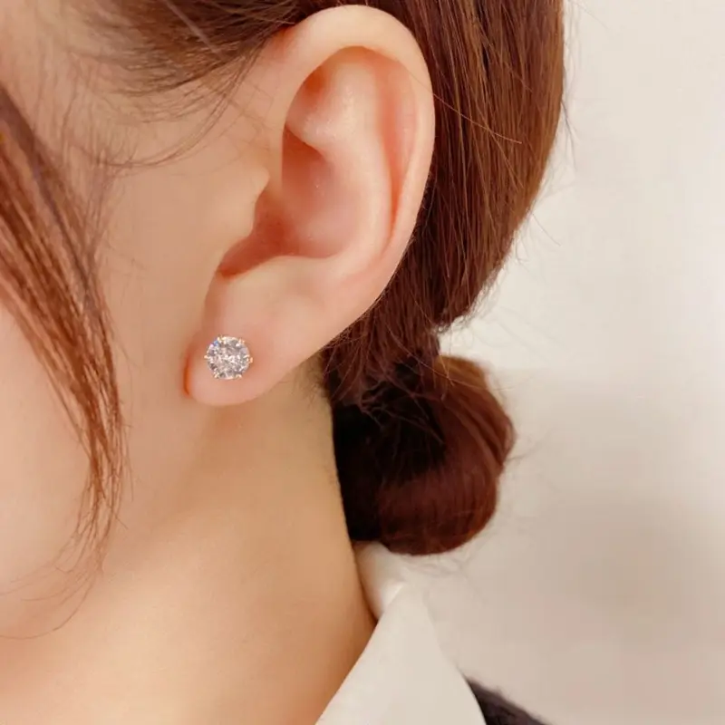 ANTING TUSUK XUPING WANITA ELEGAN PREMIUM PERMATA ZIRKON HIGH QUALITY MODE BARU harian tanaman anting-anting anting  desi Gold Emas Berlian Earrings jepit slundup 3