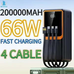 HESTER powerbank 200000mah power bank fast charging 66W power bank original asli power bank awet tahan lama power bank robot power bank hester