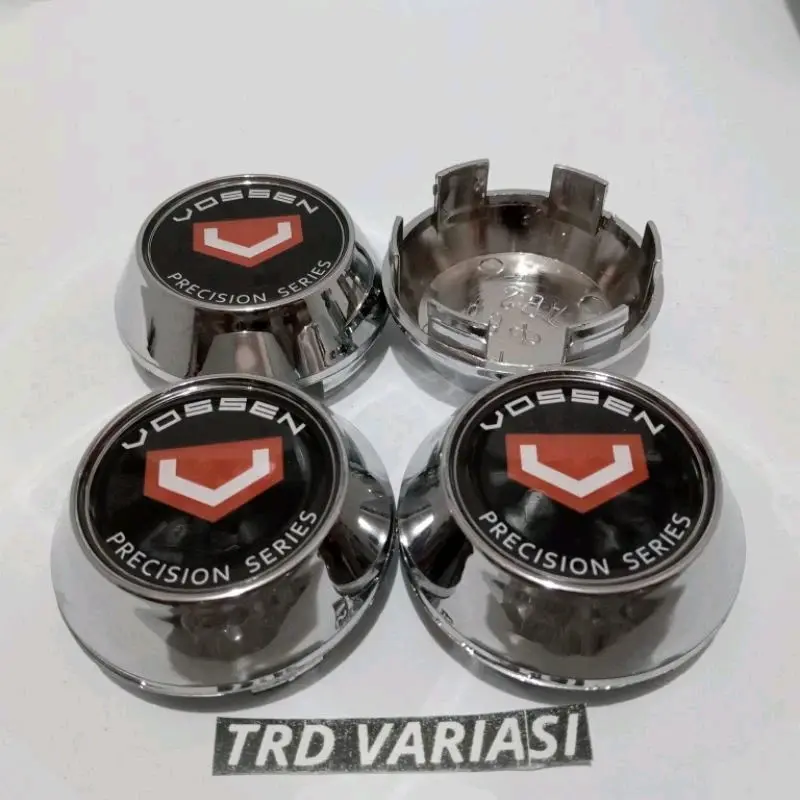 Dop Roda Tutup Velg Racing Kerucut VOSSEN merah Diameter 6.5cm Chrome Hitam (SET) 0