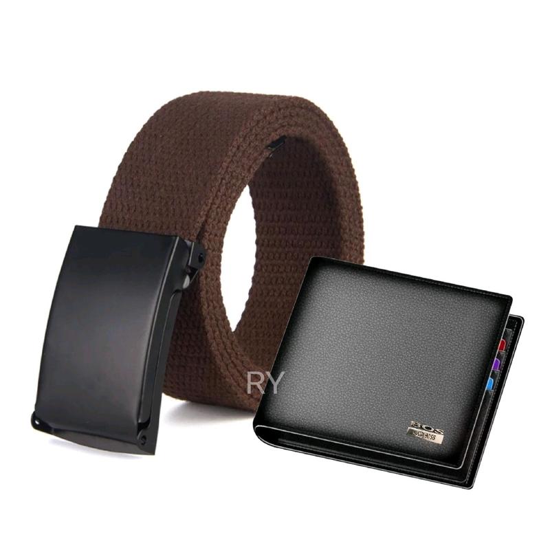 Ikat Pinggang Pria Kanvas(GRATIS DOMPET) Ikat Pinggang Kanvas Polos 6