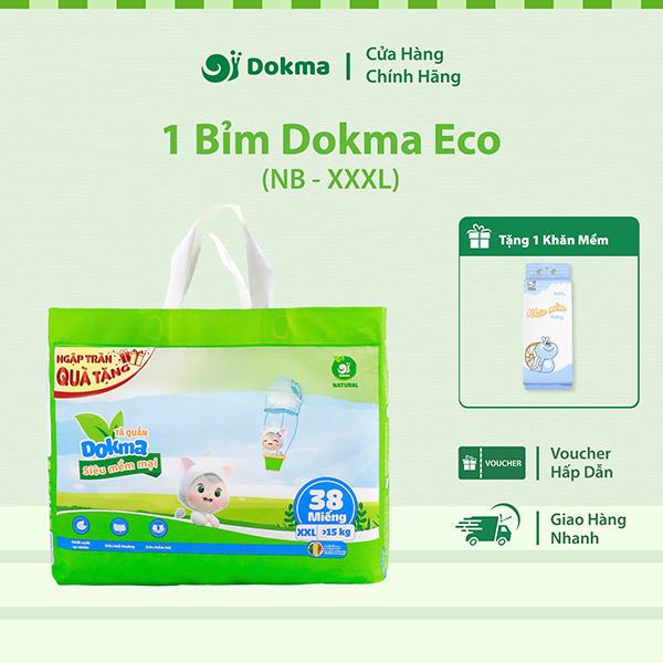 Bỉm Tã Dokma ECO Siêu Thấm Hút Mềm Mại Thoải Mái Cho Bé Tiết Kiệm Cho Mẹ Bịch 60 Miếng 1 Bịch Lẻ