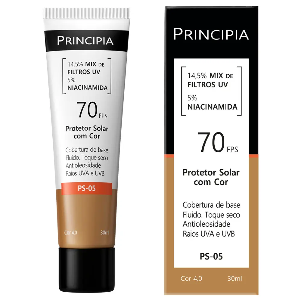 Imagem 7 de Protetor Solar Facial Principia Toque Seco Com Cor FPS 70 PS-05 | 30 ml