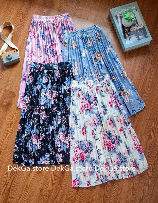 Rok panjang plisket premium couple rok anak sampai dewasa rok motif bunga mawar 1