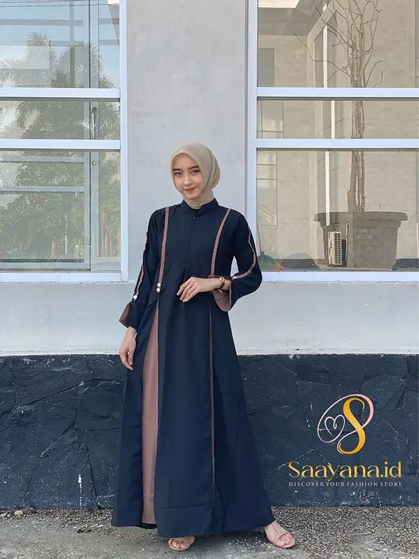 QAMARI gamis abaya muslim terbaru 2025 - matterial wolpeach grade A - size S-M L-XL Wanita Dress Syari 2