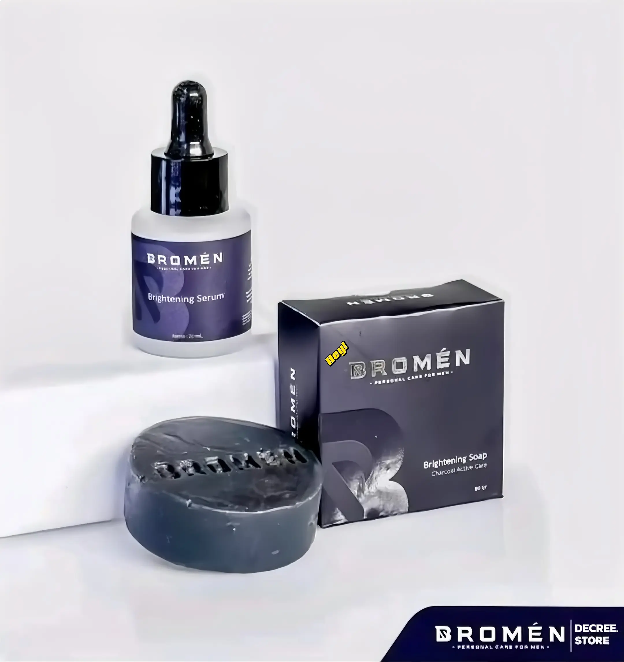 Sabun Cuci Muka Pemutih Pria BROMEN Brightening Soap - Perawatan Mencerahkan Wajah Kusam Cowok Komedo Berminyak Membersihkan