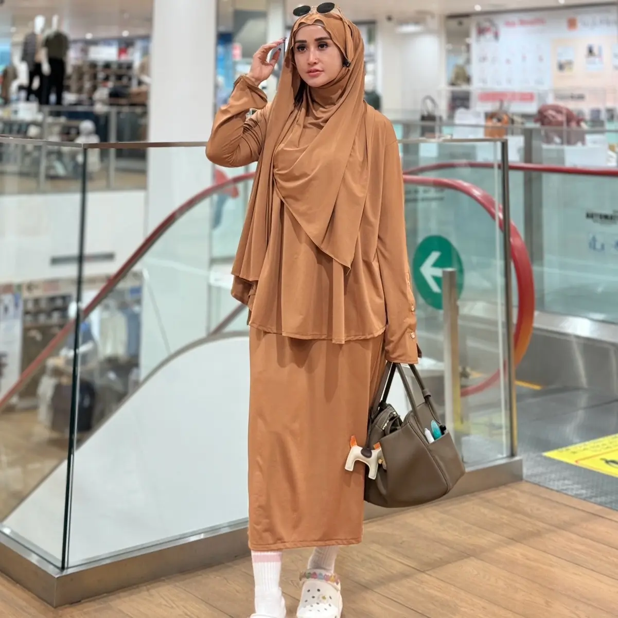 Amie Oneset Rok Span Setelan Jersey Premium Free Pashmina Wanita Panjang