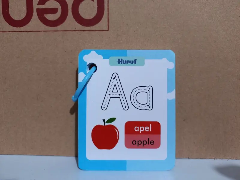 Flashcard Ring Flash Card Huruf Alfabet Angka Belajar Membaca Huruf Hijaiyah Kartu Toys 2