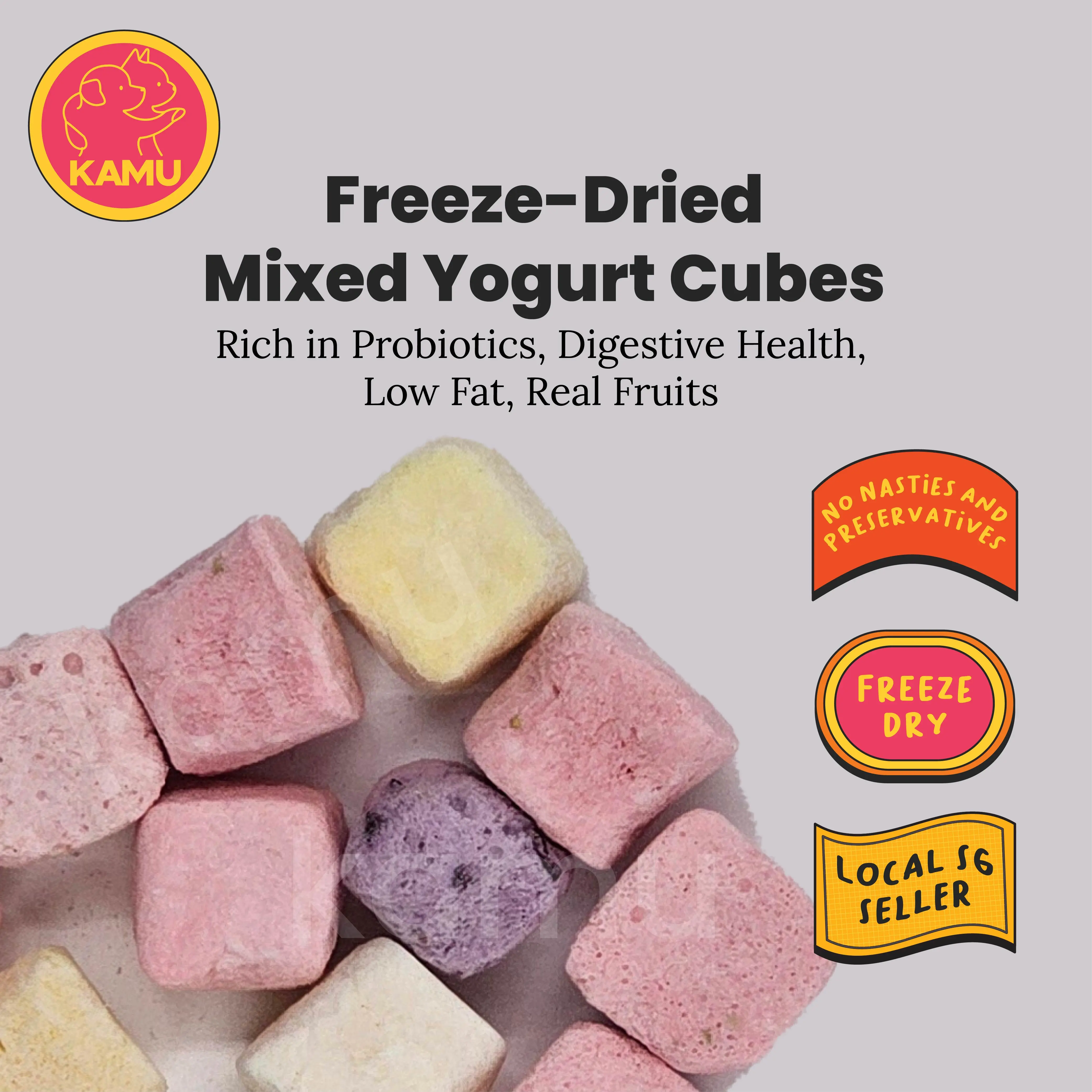 [SG OPENING PROMO] Kamu SG Freeze Dried Mixed Yogurt, Dog & Cat Treat, 50g 100g