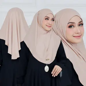 SAHAL-Jilbab Size M Non Ped Jersey Korea Lembut Menyerap Keringat Dingin Simple Nyaman Khimar Syar'i