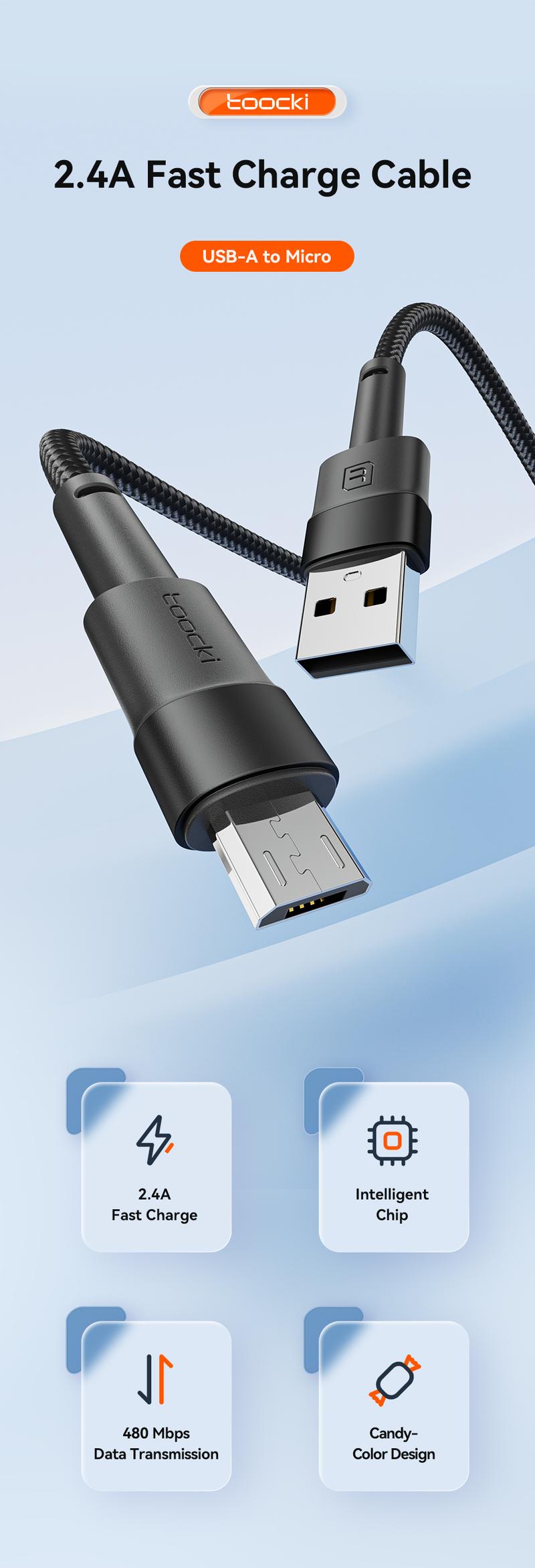 Product Introduction of Toocki 2M Micro USB Cable - Fast Charging for Xiaomi/Redmi/Samsung (Trending Accessory!) 0