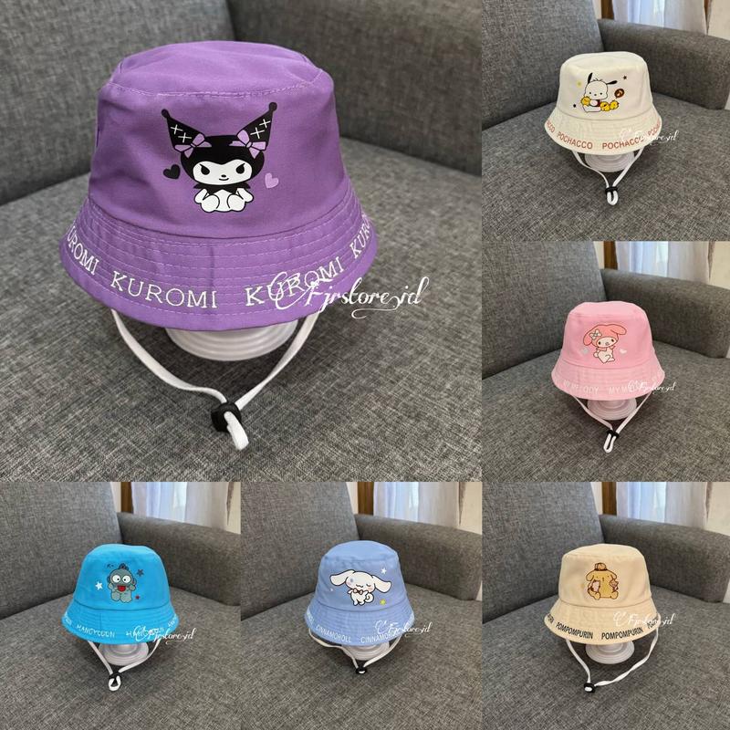 Topi Bucket Anak Perempuan Laki-laki Kuromi, Melody, dan Cinnamoroll 6