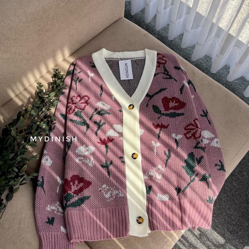 Nanami Flower Cardigan Rajut Wanita Motif Bunga 3