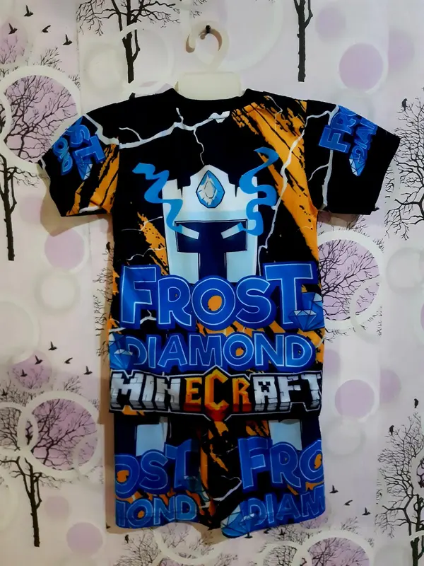 BAJU MINECRAFT ANAK LAKI LALI | SETELAN GAMBAR FROSTDIAMOND VIRAL 2