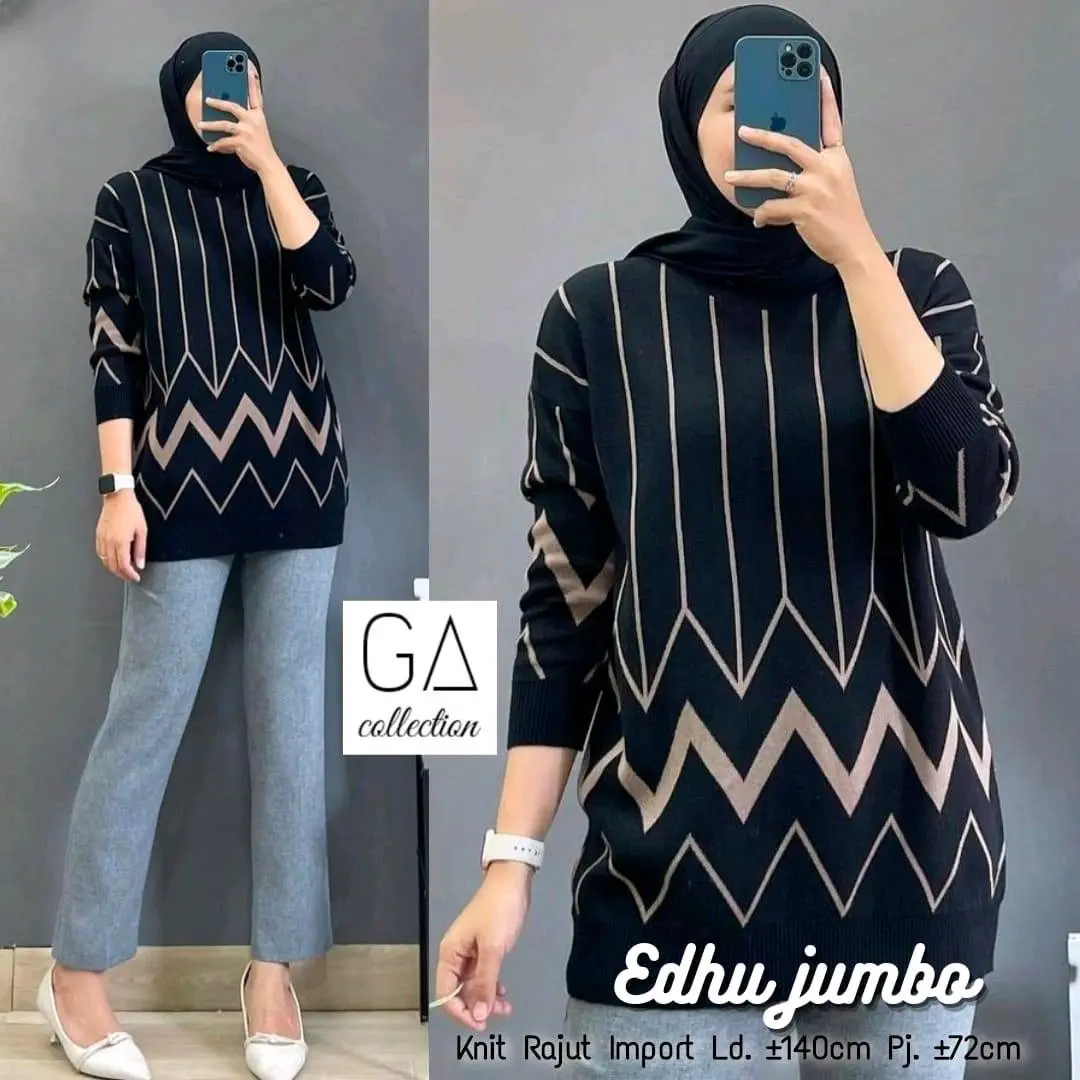 BLOUSE JUMBO WANITA LD 130-150 SIZE XXXL RAJUT IMPORT MOTIF TERBARU PAKAIAN WANITA BAJU ATASAN OVERSIZE LENGAN PANJANG