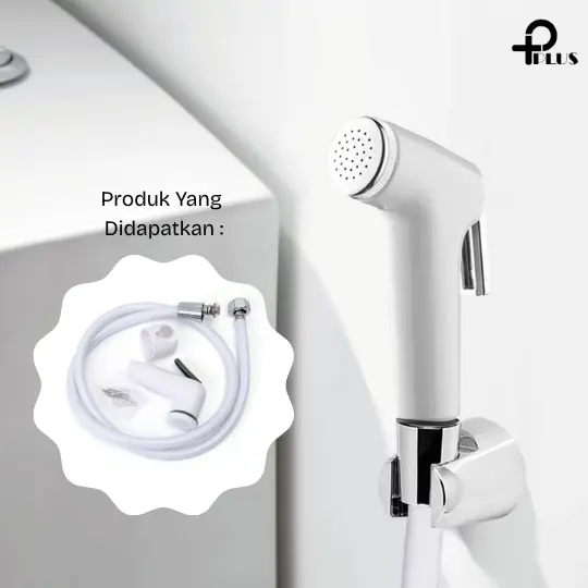 PPLUS Flusso Jet Shower Toilet / Jet Washer Bidet Cebok Kloset Closet WC / Spray Bidet Cebok Kloset Closet WC Murah 1,2 Meter Putih & Hitam 7