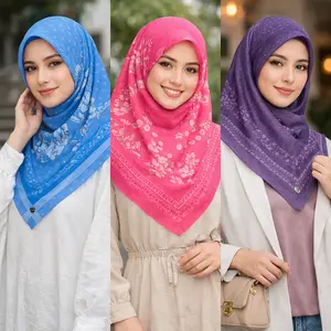 Hijab Segiempat Motif Voal Premium 110x110 cm – Lasercut Elegan