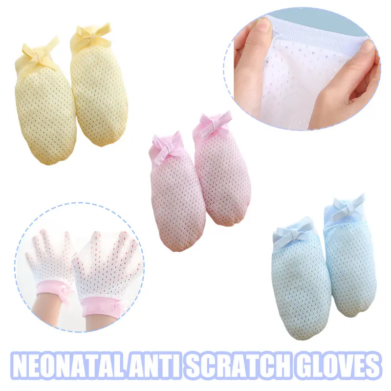 Găng Tay Chống Trầy Xước Cho Trẻ Sơ Sinh, Găng Tay Chống Trầy Xước Cho Mặt, Cotton, Mỏng, Thoáng Khí, Cho Chân, Nhỏ, Cho Mùa Hè 4