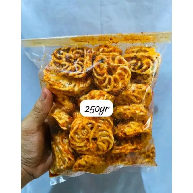 Seblak Kerupuk Rafael - Kerupuk Mawar 250gr pedas daun jeruk bumbu melimpah Food Snacks Krupuk Kering