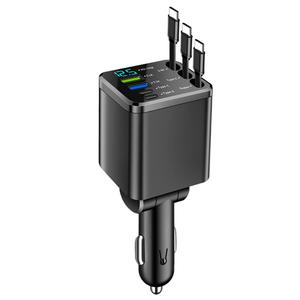 7in1 車載充電器、巻き取り式USB‑C車載充電器、急速充電対応の巻き取り式Type‑Cケーブル（iPhone／Samsung／Huawei対応）