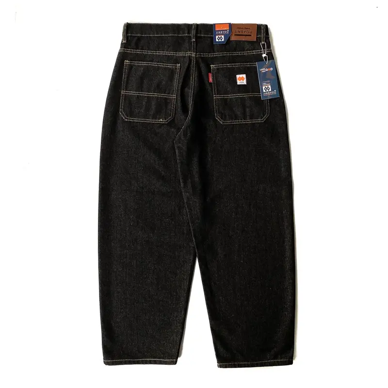 JINSYOU - ARTHUR BARREL PANTS Baggy Raw Denim 14 Oz Black Garment 1