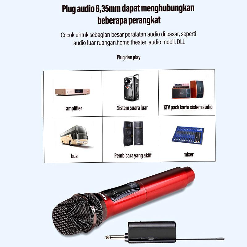 SHURE-302 Mikrofon Nirkabel Karaoke Profesional Mikrofon Nirkabel Mikrofon Ganda Murah 3