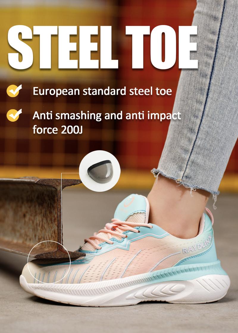 Product Introduction of Women's Steel Toe Safety Shoes, Anti-Smashing, Anti-Puncture, Non-Slip, Wear-Resistant , Work Site Protective Shoes Footwear Comfort Walking Shoes 4