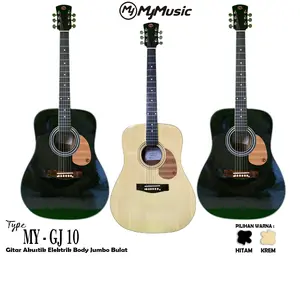 MyMusic Gitar akustik elektrik seri MY-GJ 10 Jumbo Body Bulat