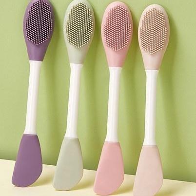 Cọ Mặt Nạ Cọ Chăm Sóc Da Chuyên Nghiệp Hai Đầu Silicon Dụng Cụ Trang Điểm Mát Xa Mặt Làm Sạch Da Mặt Cọ Đặc Biệt Làm Đẹp Bốn Màu Hàng Mới Về