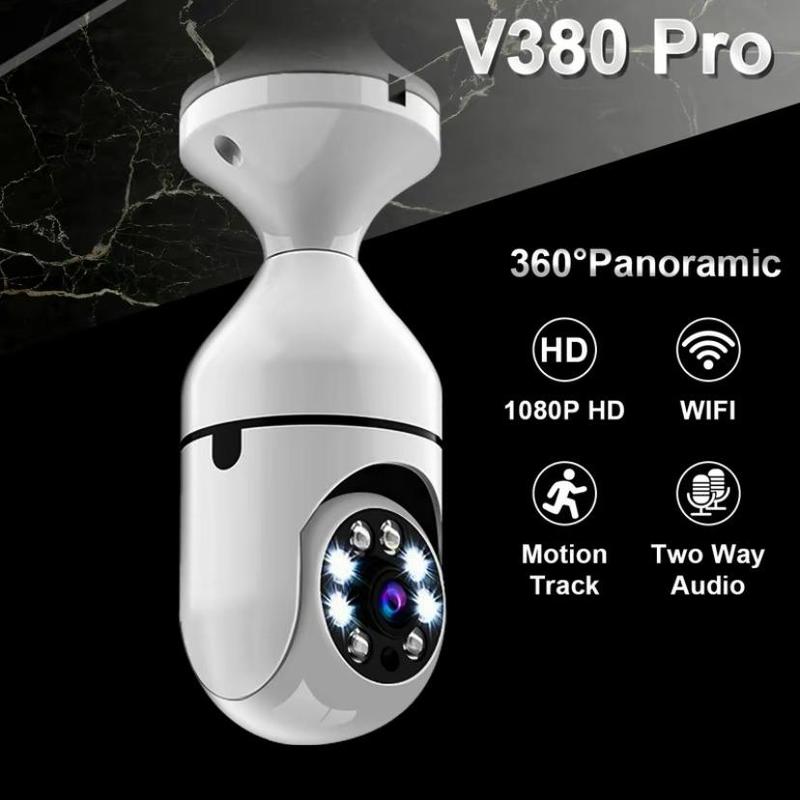  Camera CCTV Weeknow V380 Pro Kết nối Wifi Độ phân giải HD 1080P Bóng đèn V380 Q16S với Theo dõi tự động Camera IP thông minh Gói Bóng đèn CCTV với Thẻ SD Camera an ninh để bảo mật gia đình 