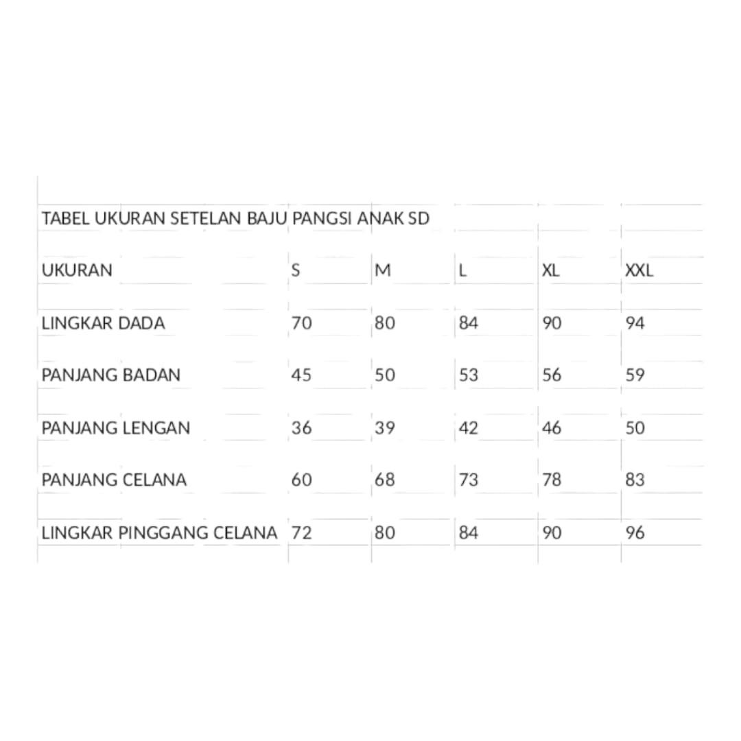 Setelan Baju Pangsi Anak SD kombinasi Batik premium Fashion Celana