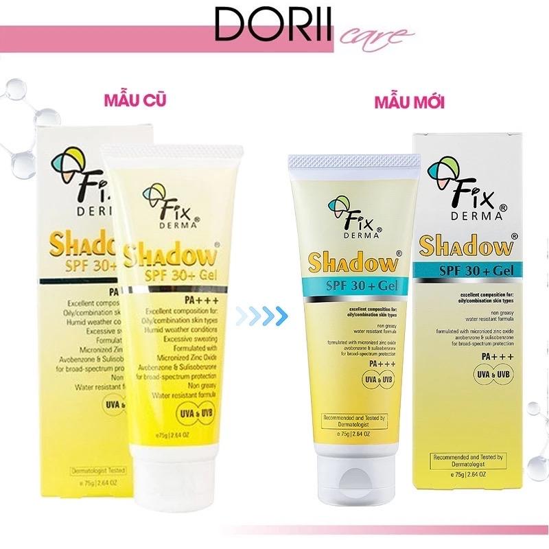 Kem chống nắng Fixderma Shadow SPF 30+ Gel 75g - Mẫu mới
