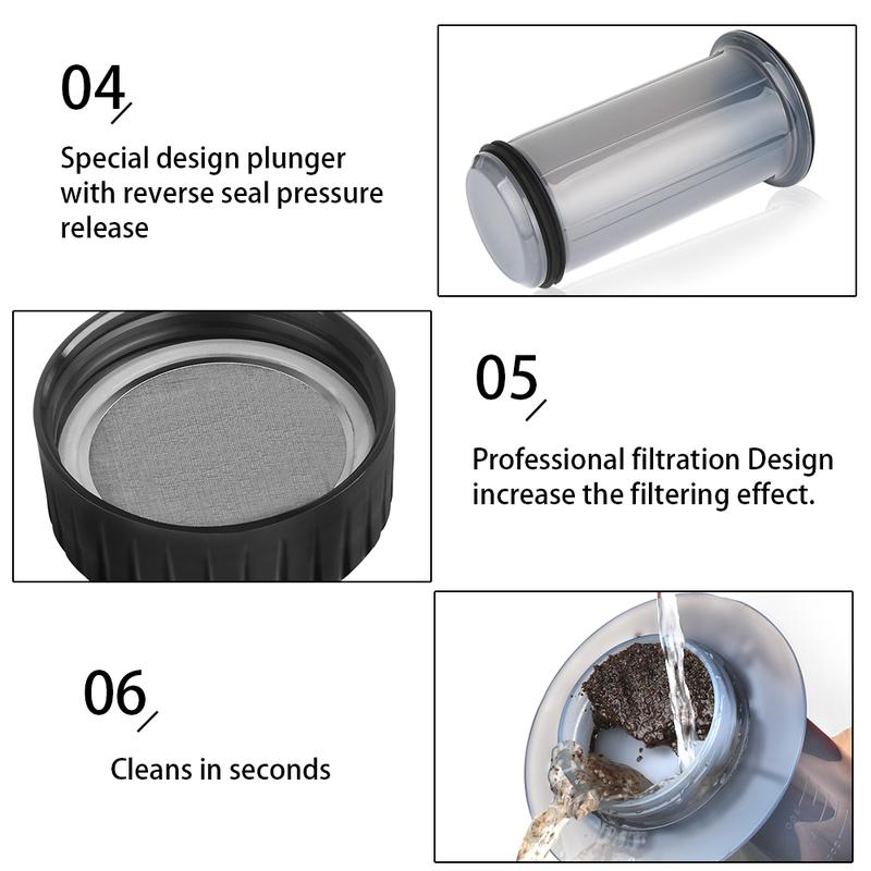 Máy pha cà phê Cầm Tay Cafilas KF06, Bộ lọc AEROPRESS mới, Đi du lịch, Máy pha cà phê hòa tan, với 50 chiếc bộ lọc, Hoàn hảo cho du lịch 6