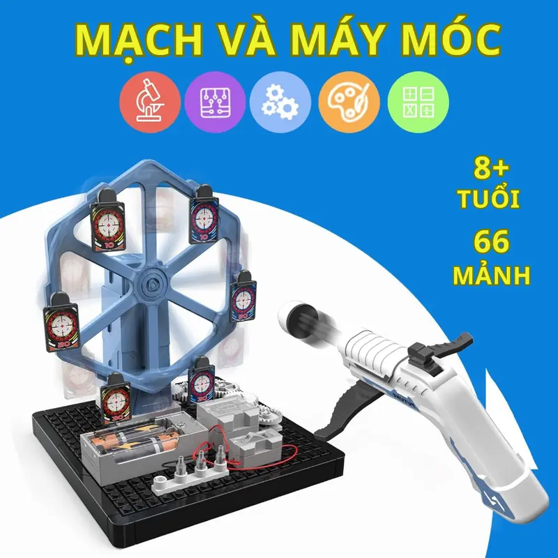 Đồ Chơi Lắp Ráp Quay Bắn Mục Tiêu , Lego Ghép Hình Cơ Khí Chuyển Động Đồ Chơi STEM Học Tập Cho Trẻ Em 7
