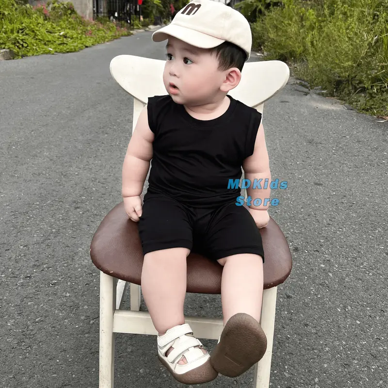 Bộ ba lỗ thun lạnh cho bé trai,bé gái từ 5kg-15kg 4