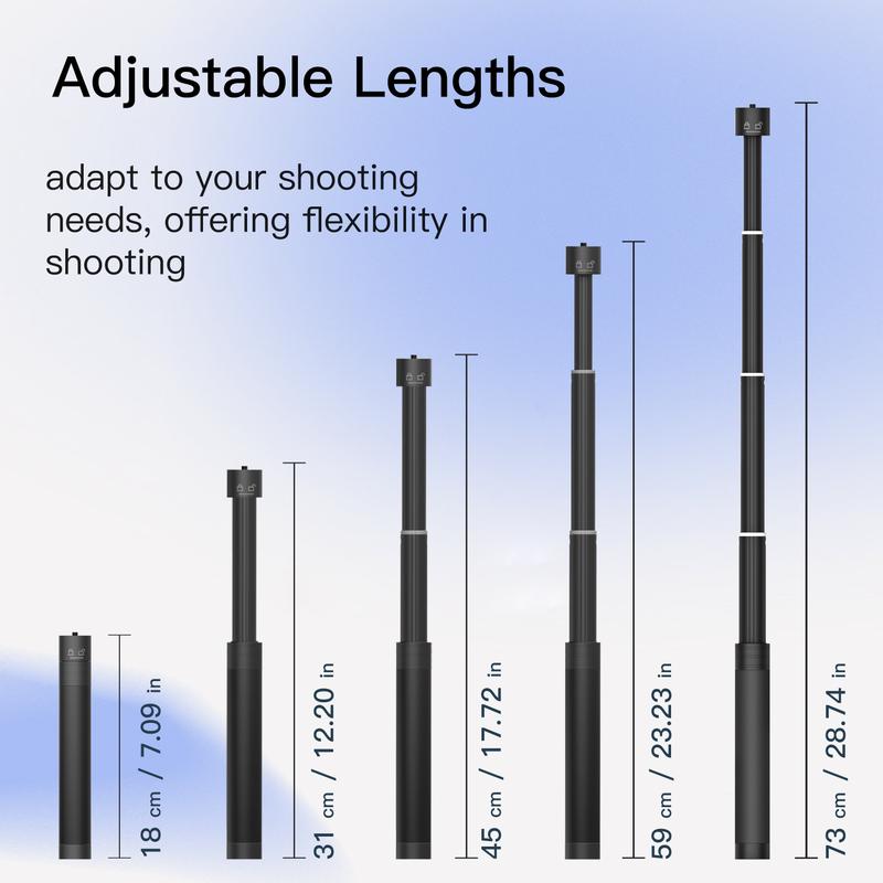 AOCHUAN Gimbal Extension Rod, 29" Extension Pole for DSLR Cameras, Adjustable Selfie Stick with 1/4 Screw Interface, Compatible with a Range of Handheld Gimbal and Other Universal Interface Devices 2