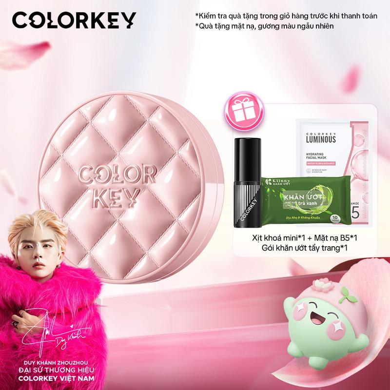   EX-VIÊN VIBI  Cushion Chống Nắng Kẻ Ô Hồng Mỏng Nhẹ Giữ Lớp Make-Up Lâu Trôi 11g 