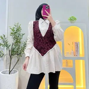 LAURA BLOUSE ATASAN KOREA BLOUSE VINTAGE / BLOUSE BABYDOLL MOTIF BUNGA