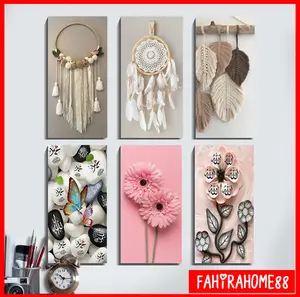 3 PCS Set Hiasan Dinding Pajangan Rumah Walldecor Poster Kayu Tema Etnik Macrame