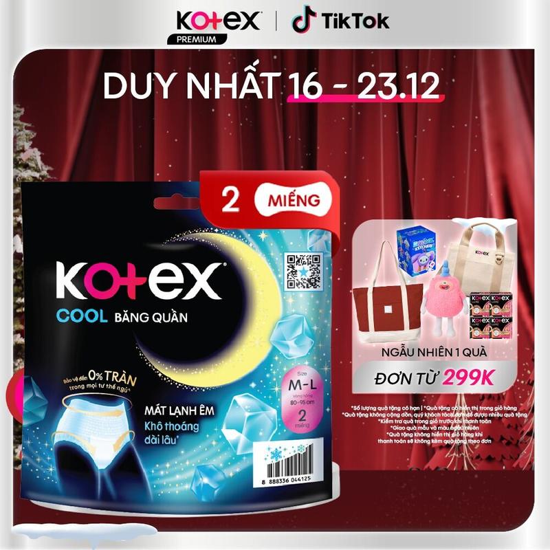 1 Gói Combo 2 Combo 4 Combo 8 Combo 16 Băng vệ sinh Kotex Dạng Quần Cool cỡ M L 2 Miếng