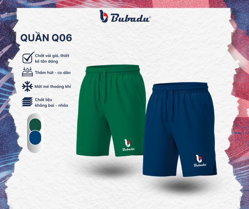 BUBADU Quần Cầu Lông SmashFlex Q06 Nam & Nữ Chất Liệu Polyester Thoáng Mát Thấm Hút Siêu Đẹp Form Thể Thao Unisex Màu Xanh Thơ Xanh Lá