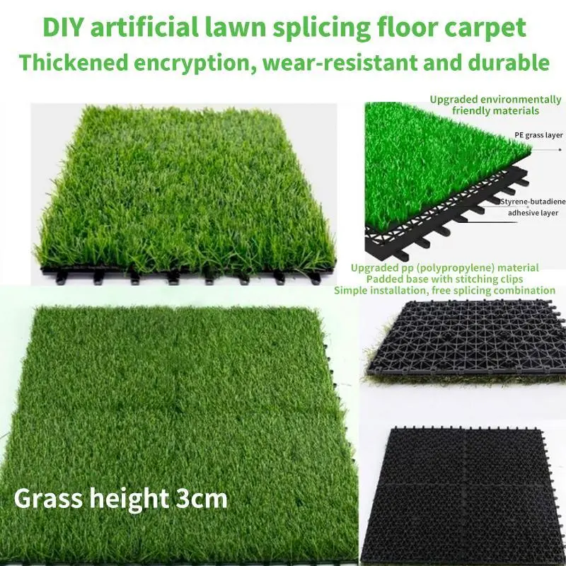 HOME+ Artificial lawn stitching diy decorative turf balcony courtyard floor lawn floor tiles roof terrace artificial turf