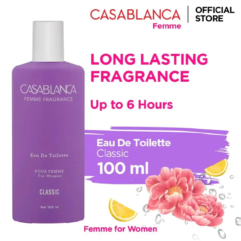 Casablanca Eau De Toilette Long Lasting Fragrance 100 ML / Casablanca EDT Homme 100 ML / Casablanca EDT Femme 100 ML/ 6
