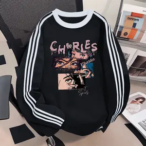 Era Clothing Kaos Lengan Panjang Tiga Garis Korea Premium 100% Katun | Charles two Style | Pria Wanita Keren Nyaman Murah