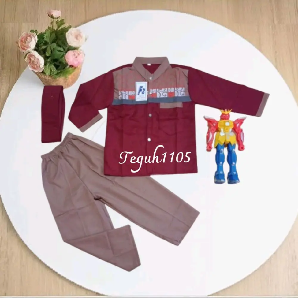 BAJU KOKO ANAK KURTA BORDIL PANJANG | KOKO BORDIL ANAK MUSLIM