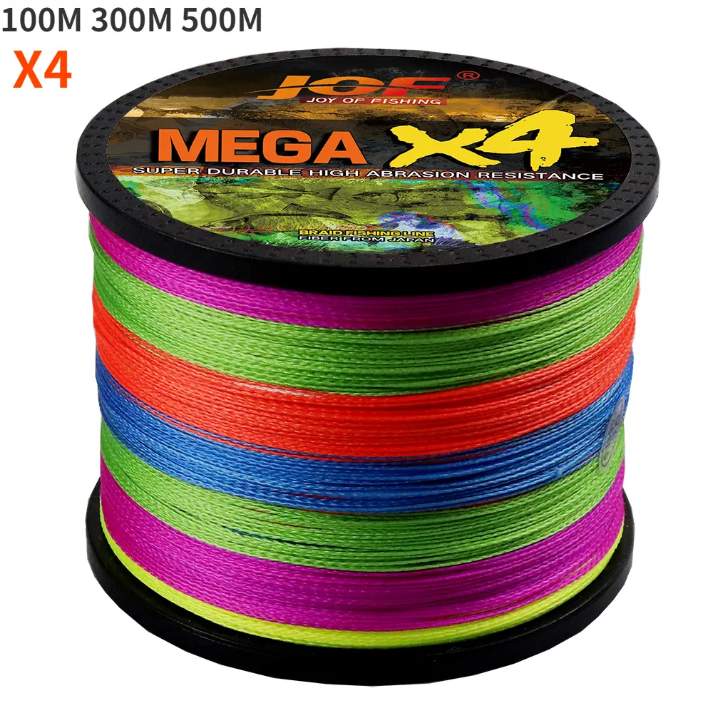 JOF-Dây Câu 4 Sợi, 100M / 300M / 500M, Dây PE Bện Chắc Chắn, Multifilament, Dây Nước Mặn Biển Bền, 4.8KG-36.8KG