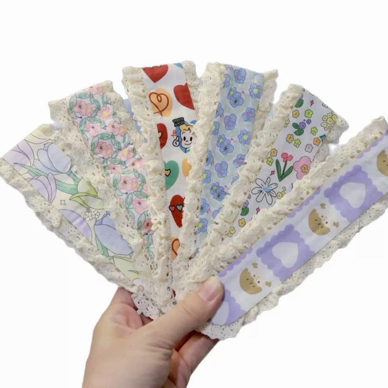 Miếng dán tóc dễ thương băng đô dán tóc dành cho nữ với họa tiết hoa và trái tim