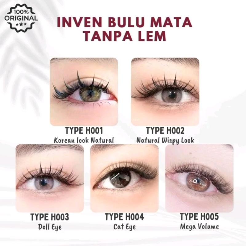 {BULUMATA TANPA LEM } inven eyelash H002 (bulu mata tanpa lem) extension extensions lembut ringan di mata wispy 3