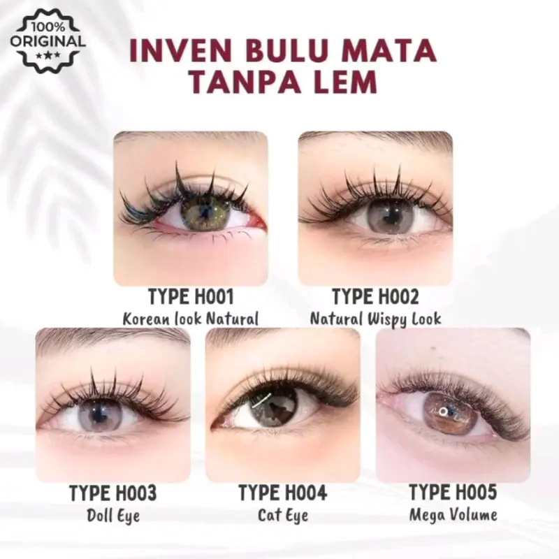 {BULUMATA TANPA LEM } inven eyelash H002 (bulu mata tanpa lem) extension extensions lembut ringan di mata wispy 3